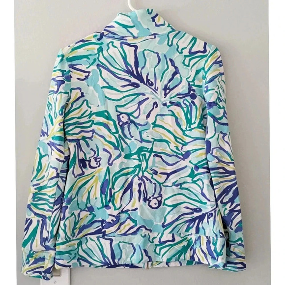 Lilly Pulitzer Reagan Zip Up in Pool Blue Stay Cool - Picture 8 of 8